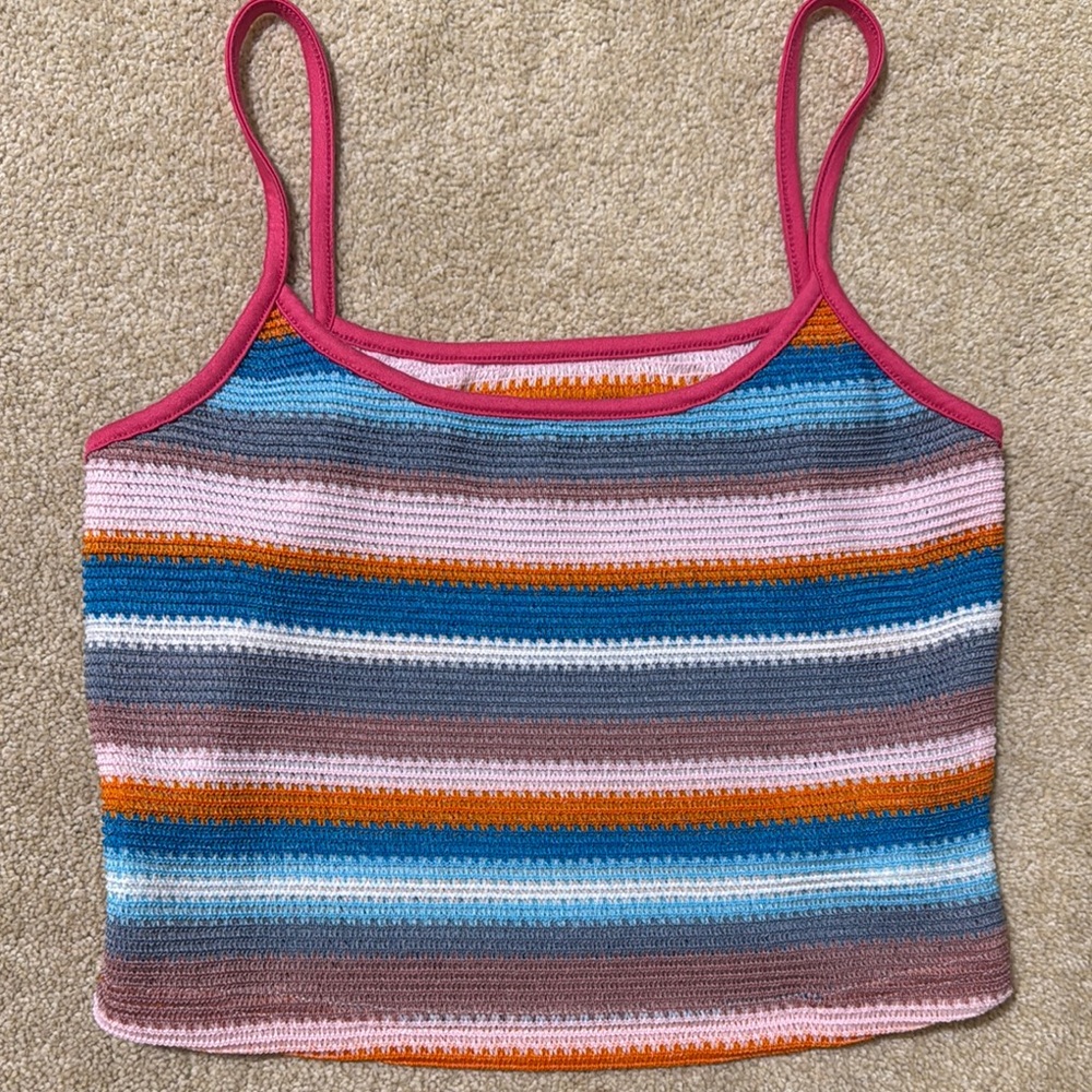 Striped Multicolor Knit Tank Top